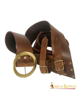 Baldric avec ceinture d'épée en cuir marron ⚔️ Boutique Épées