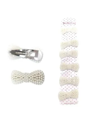 Barrette pince perle clip noeud (x12)