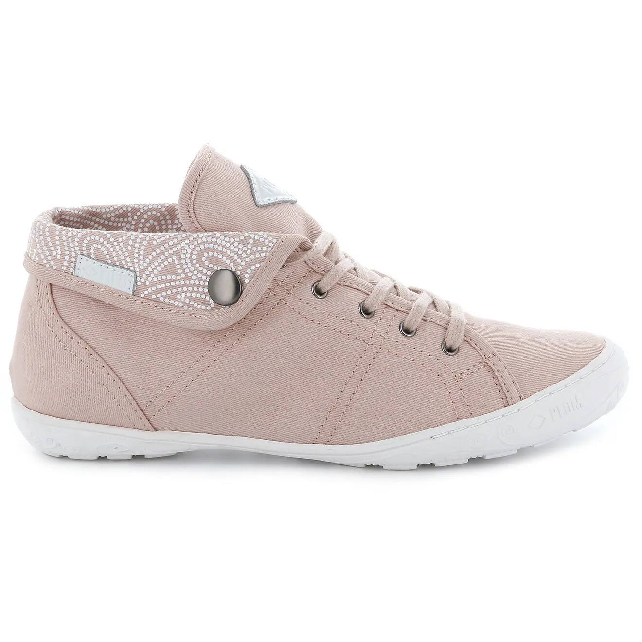 Baskets montantes en Twill Gaetane rose clair