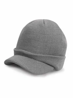 Bonnet casquette tricoté style army urban - RC060X - gris clair 