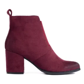 Bottes bordeaux pour dames sur un poteau avec un élastique Shelovet rouge