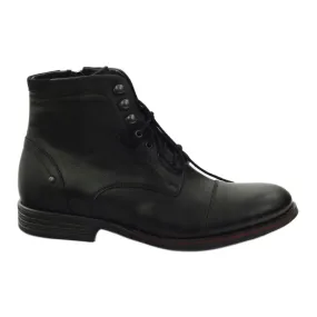 Bottes d'hiver noires avec une fermeture éclair Pilpol 6009 le noir