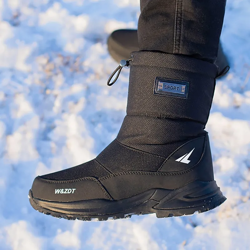 Bottes fourrées après ski noires pour homme