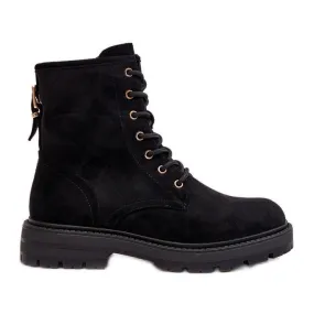 Bottes Worker Avec Fermeture Éclair Pour Femme Noir Ninsuni le noir