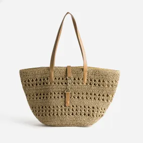 Cabas panier beige foncé raphia tressé - Sac cabas / Grand volume Maroquinerie | ERAM