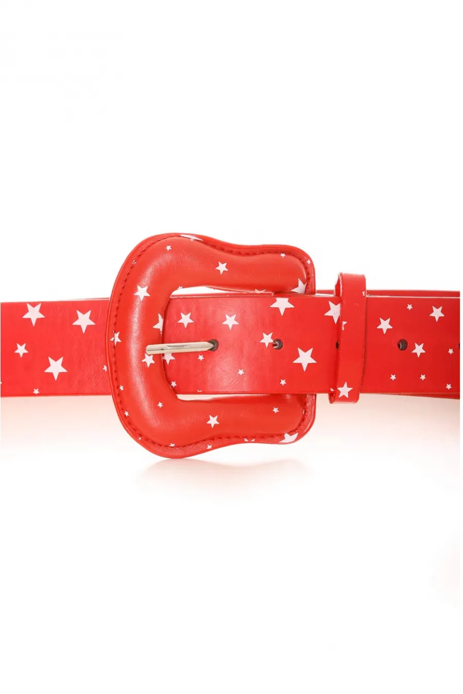 Ceinture Rouge avec en motif des étoiles blanches. Accessoire BG-P009