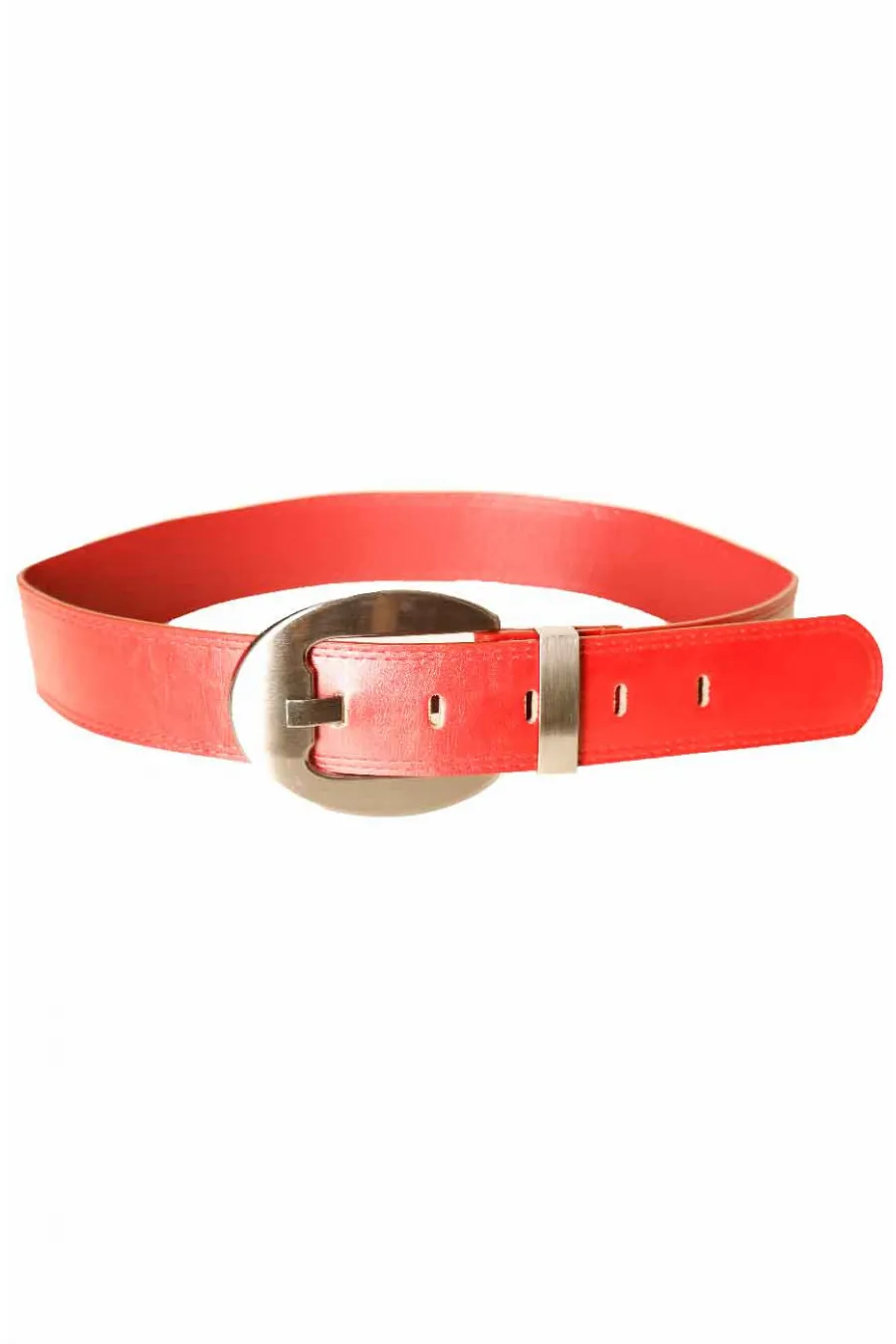 Ceinture Rouge large avec grosse boucle arrondi CE 747