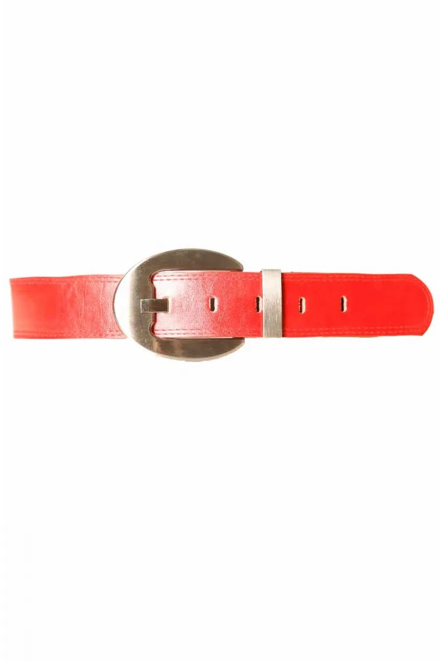 Ceinture Rouge large avec grosse boucle arrondi CE 747