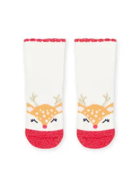 Chaussettes en lurex à imprimé Noël