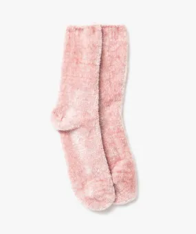 chaussettes en maille chenille douce et epaisse femme rose chaussettes