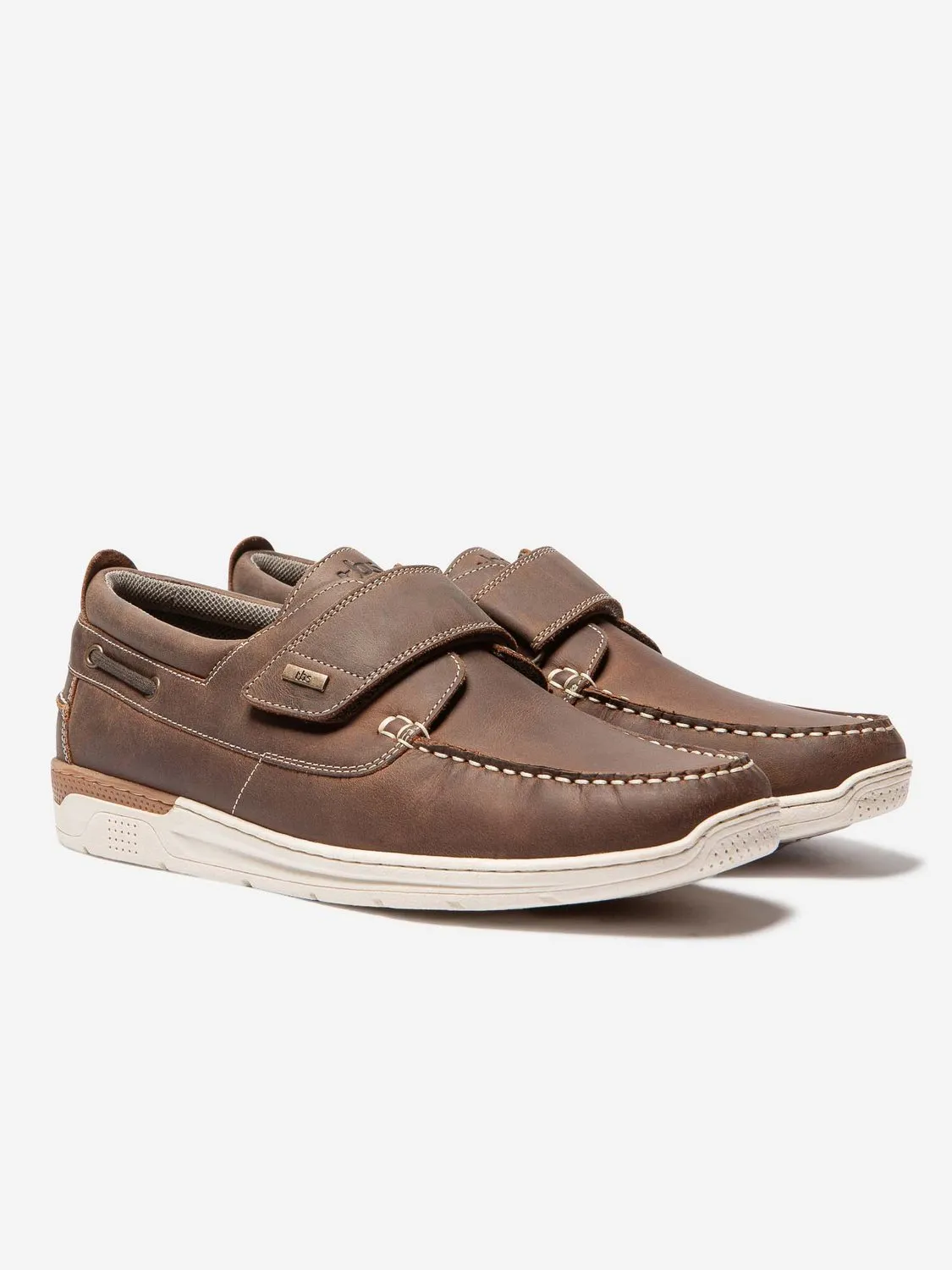 Chaussures Bateau Homme A Scratch Cuir Marron tbs