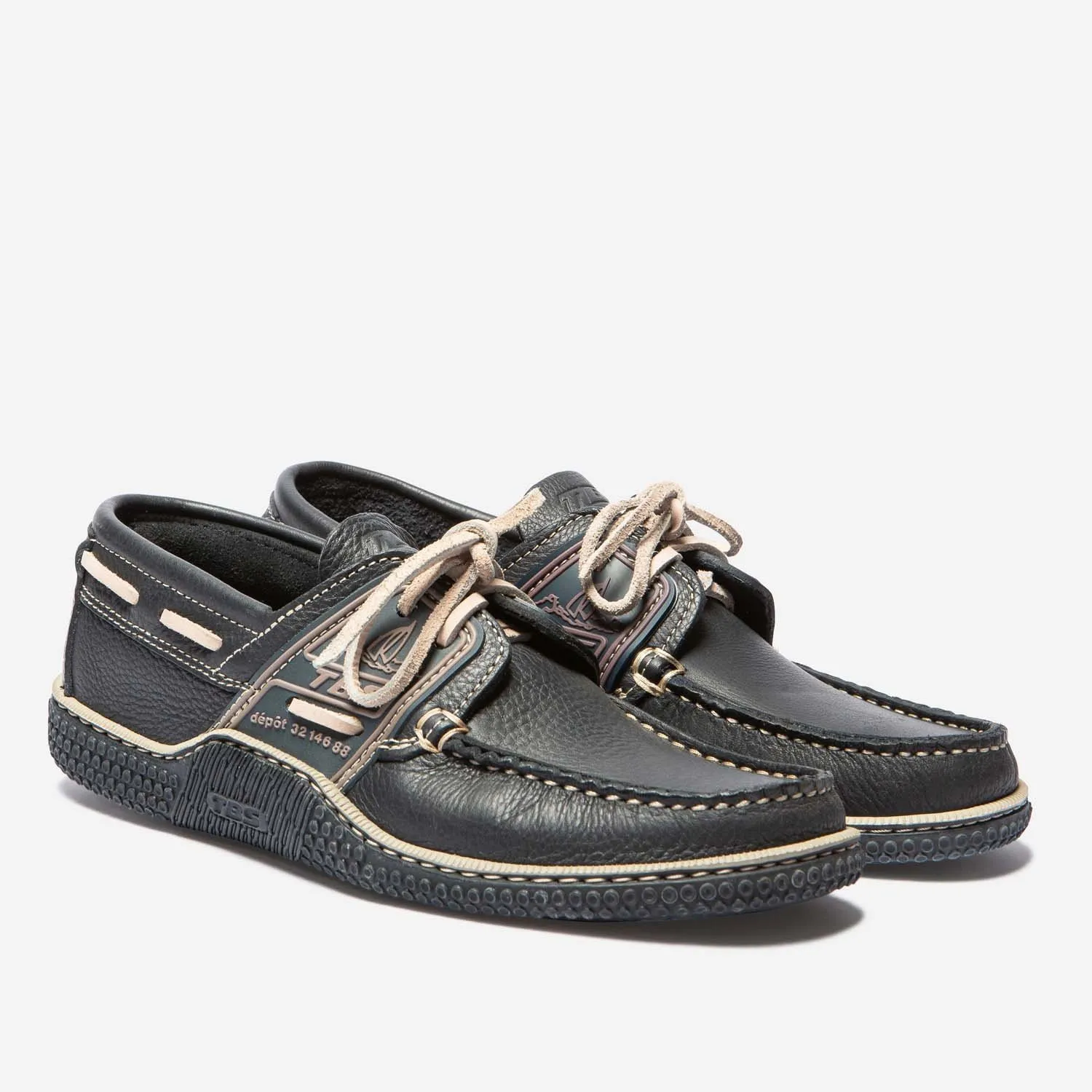 Chaussures Bateau Homme Cuir Marine Foncé tbs