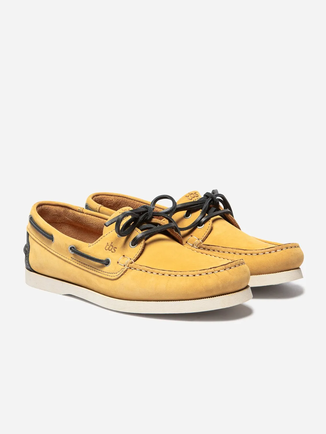 Chaussures Bateau Homme Cuir Nubuck Jaune tbs