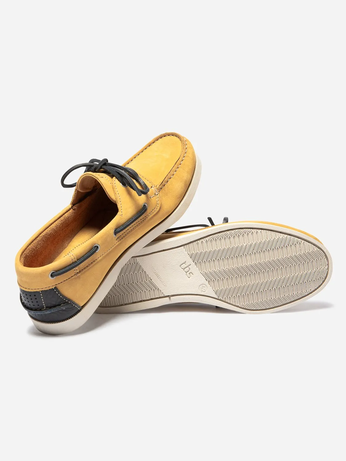 Chaussures Bateau Homme Cuir Nubuck Jaune tbs