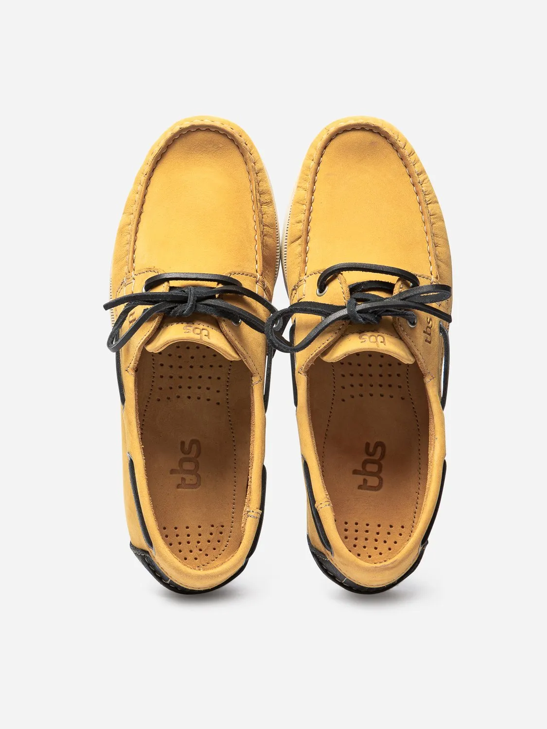 Chaussures Bateau Homme Cuir Nubuck Jaune tbs