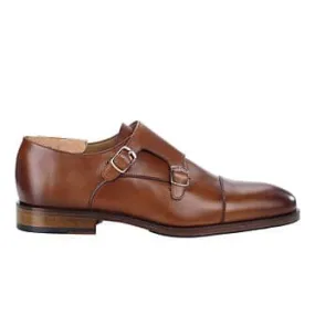 Chaussures cuir homme avec boucle Cognac Patiné Greydale Patin