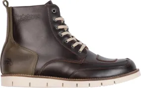 Chaussures Helstons Liberty cuir aniline ciré marron kaki, homme