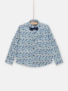 Chemise imprimée fleurie bleue pour garçon