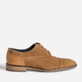 Derby cognac cuir velours éco-conçu - Chaussures de ville Homme | ERAM