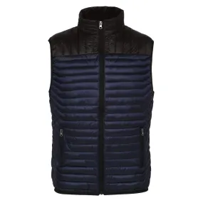 Doudoune gilet bicolore sans manches pour homme - TS028 - bleu marine et noir 