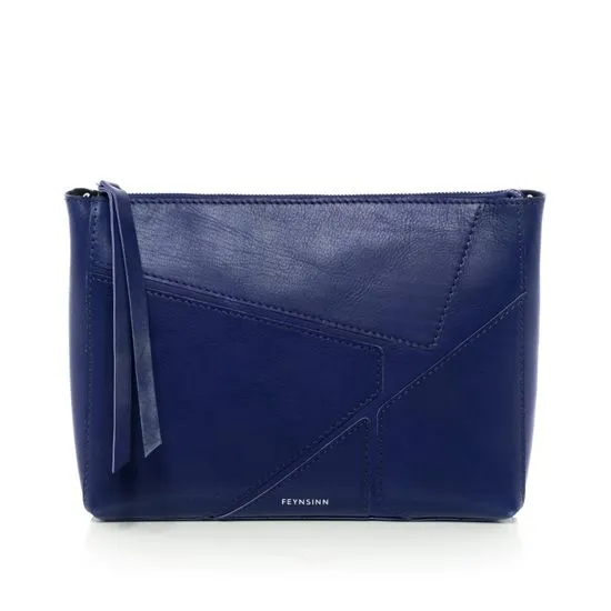 FEYNSINN clutch avec bretelle JEMMA PUZZLE petit sac à bandoulière en cuir bleu