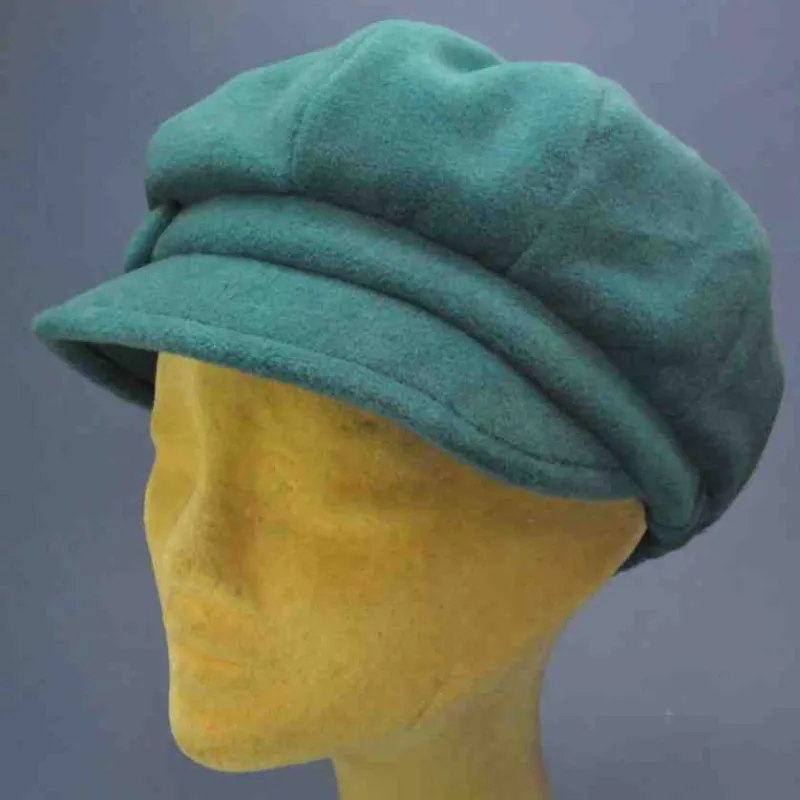 Gavroche à très petit plateau en polaire turquoise | Casquette femme