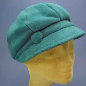 Gavroche à très petit plateau en polaire turquoise | Casquette femme