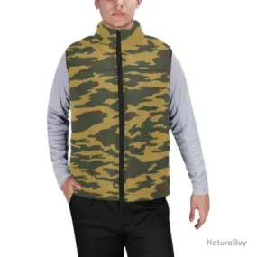 Gilet matelassé doudoune sans manches avec col montant camouflage russe arbuz flora tigr