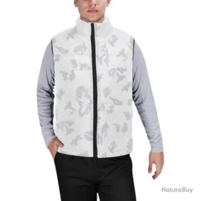 Gilet matelassé doudoune sans manches avec col montant camouflage russe KLMK Berehzka neige argent