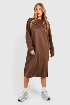 Grande taille - Robe sweat oversize fendue