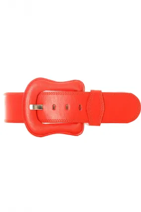 Grosse ceinture rouge avec boucle de la même matière. BG-po13