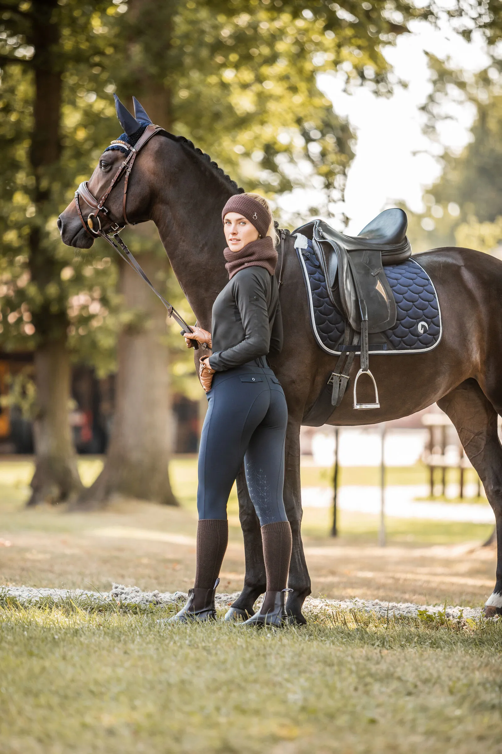 Horze Chaussettes de cavalier hiver laine mélangée Clara