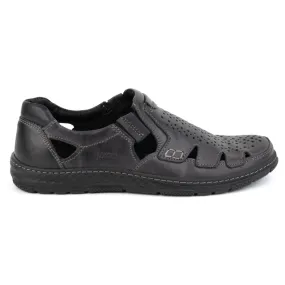 Joker Chaussures d'été en cuir homme, slip-on 500J gris