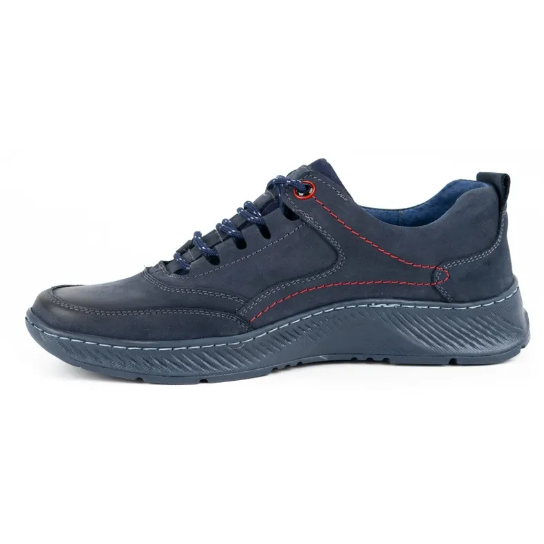 KOMODO Chaussures cuir homme Sport 922K bleu marine