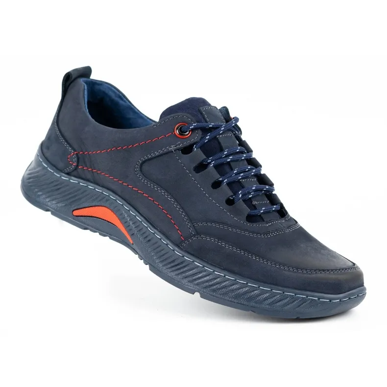 KOMODO Chaussures cuir homme Sport 922K bleu marine