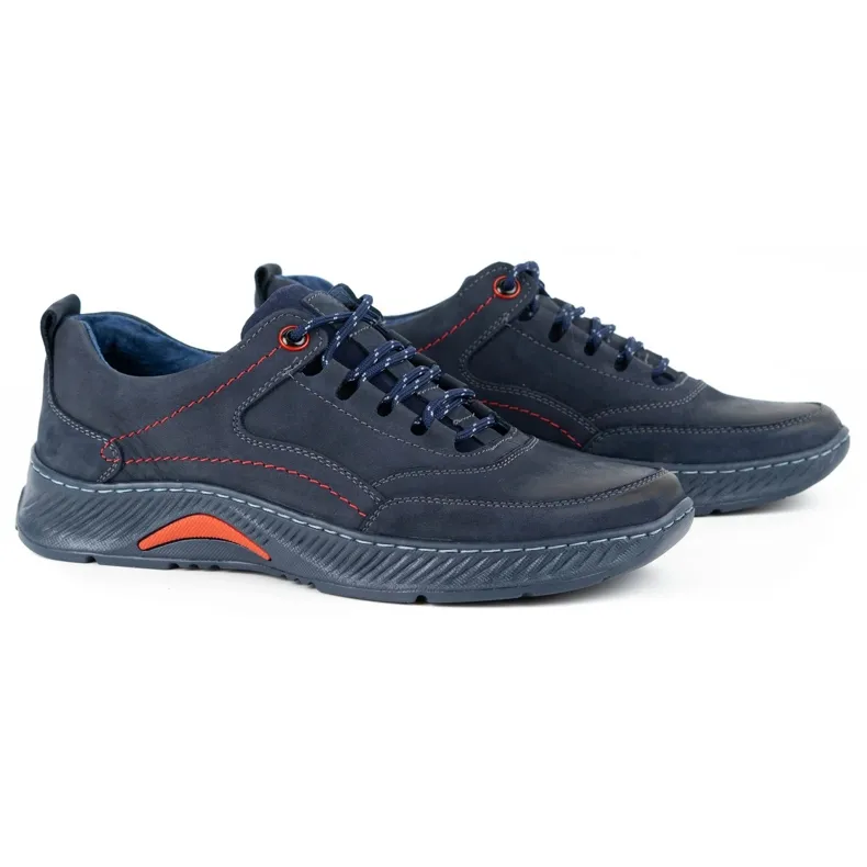 KOMODO Chaussures cuir homme Sport 922K bleu marine