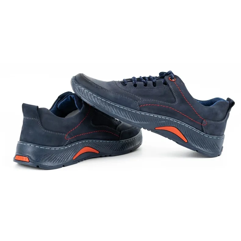 KOMODO Chaussures cuir homme Sport 922K bleu marine