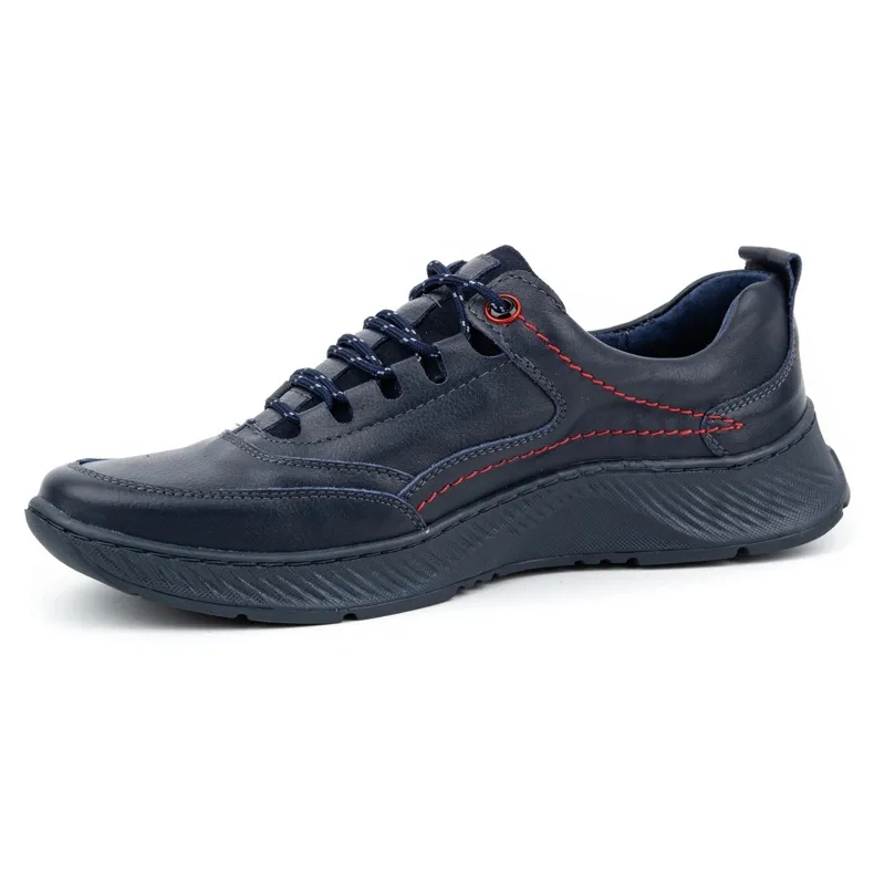 KOMODO Chaussures cuir homme Sport 922K face bleu marine