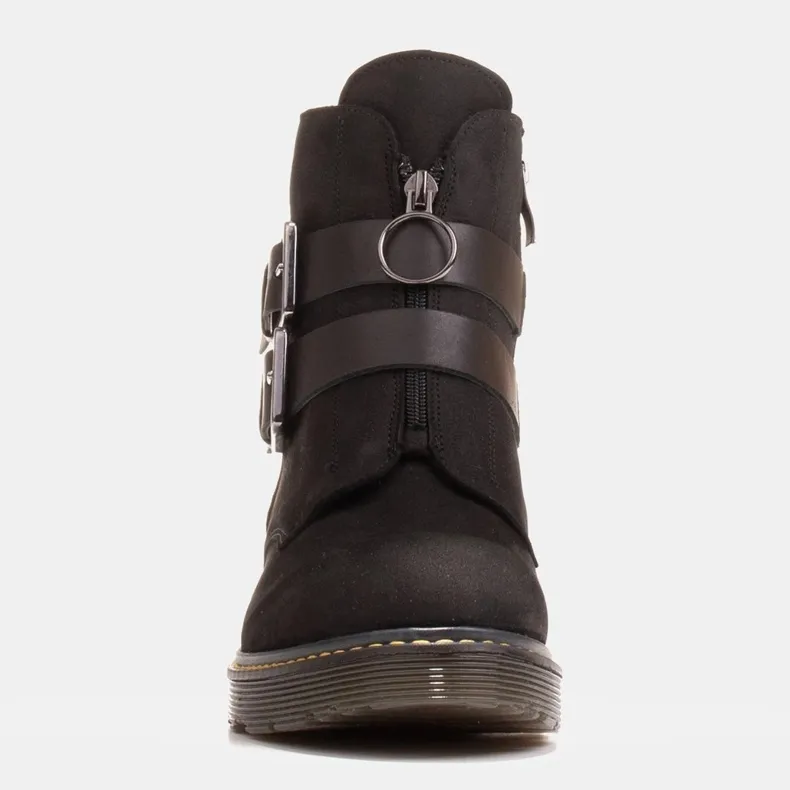 Marco Shoes Bottes noires pour femmes sur un fond transparent épais le noir