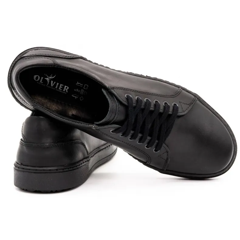 Olivier Chaussures cuir homme 932MP noir le noir