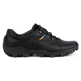 Olivier Chaussures trekking cuir homme 214GT noir le noir