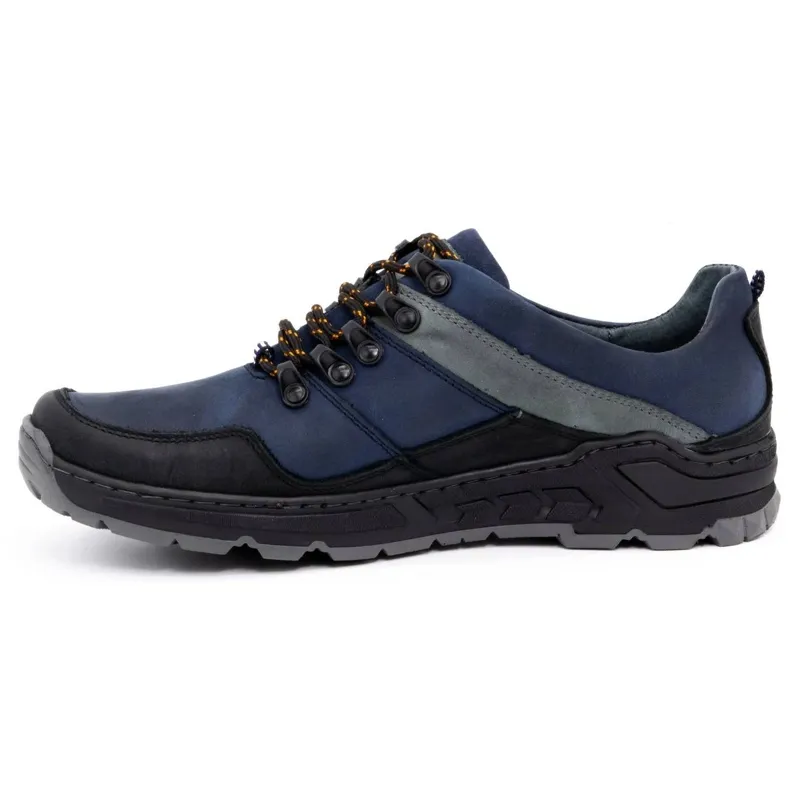 Olivier Chaussures trekking cuir homme 292GT bleu marine