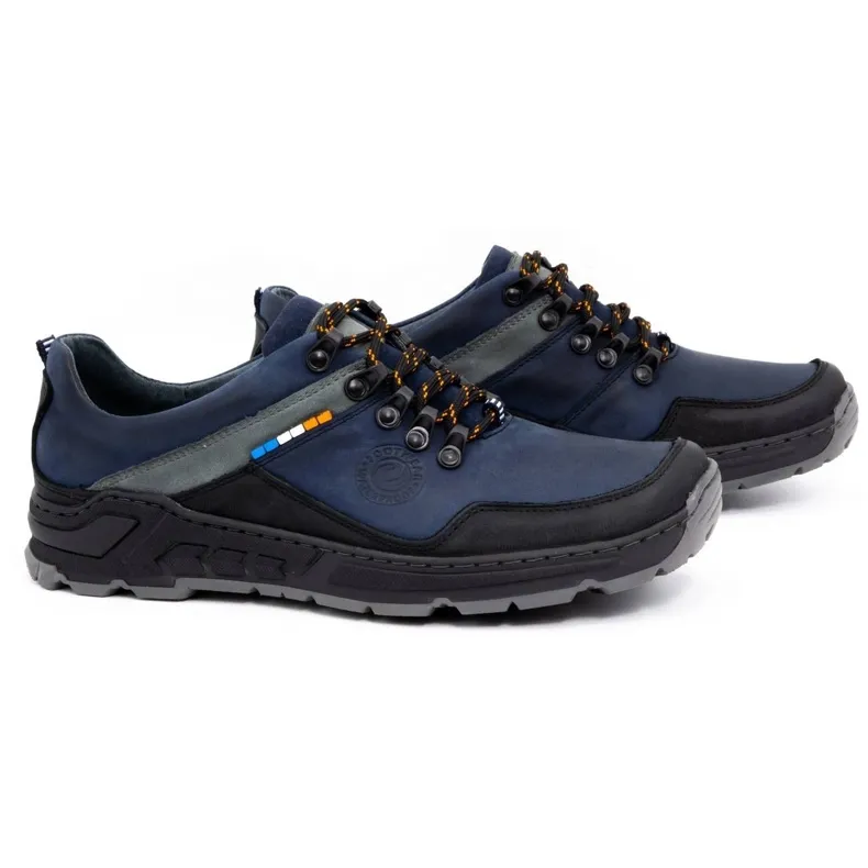 Olivier Chaussures trekking cuir homme 292GT bleu marine