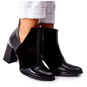 PA2 Bottes En Cuir Pour Femmes Sur Un Talon Noir I Wish le noir