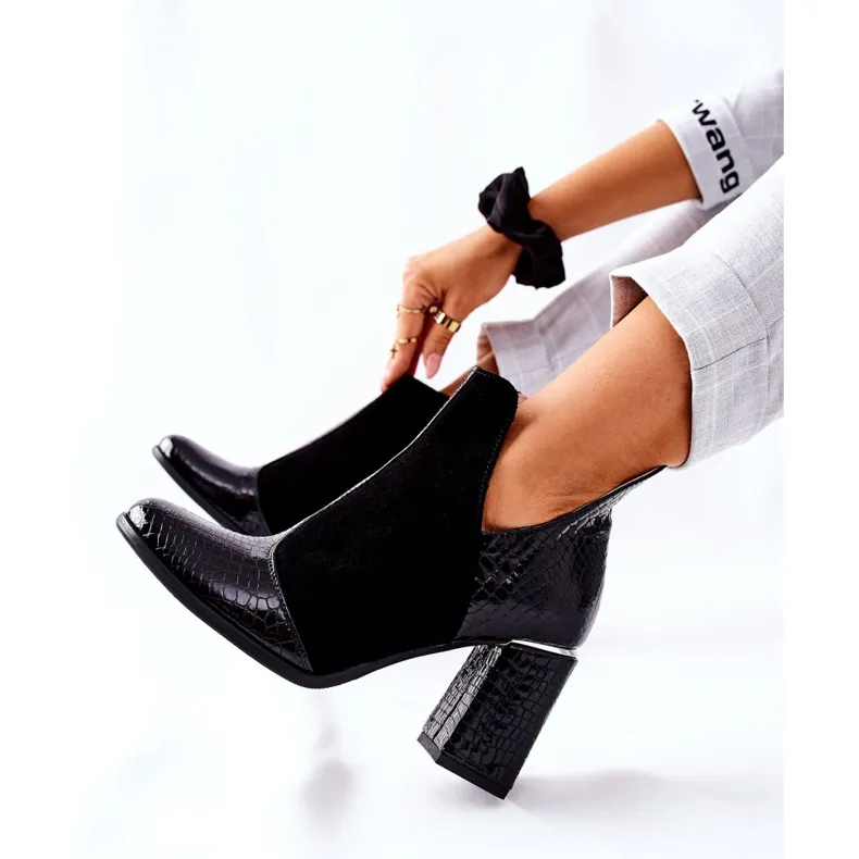 PA2 Bottes En Cuir Pour Femmes Sur Un Talon Noir I Wish le noir