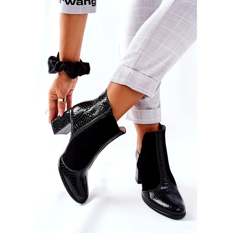 PA2 Bottes En Cuir Pour Femmes Sur Un Talon Noir I Wish le noir