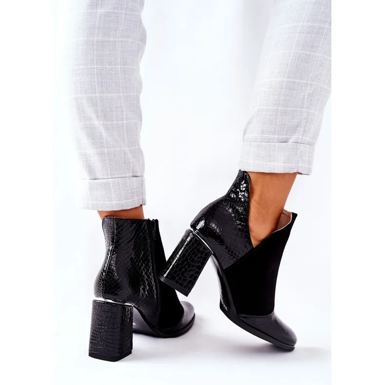 PA2 Bottes En Cuir Pour Femmes Sur Un Talon Noir I Wish le noir