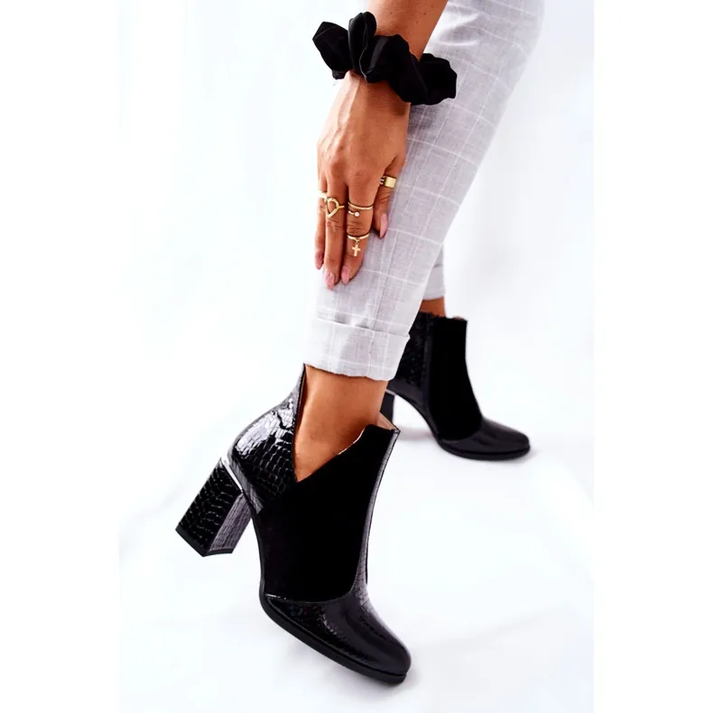 PA2 Bottes En Cuir Pour Femmes Sur Un Talon Noir I Wish le noir