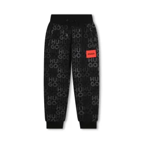 PANTALON DE JOGGING ENFANT HUGO NOIR AVEC IMPRIMÉ INTÉGRAL