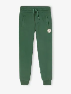 Pantalon jogging Basics garçon en molleton vert sapin - Vertbaudet